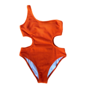 PINK Victoria's Secret One-Shoulder Orange Cutout Swimsuit